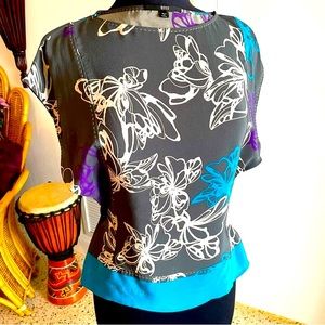 BOSS Hugo Boss Sleeveless Silk Print Top! Stunning with Hand Stitching! 6